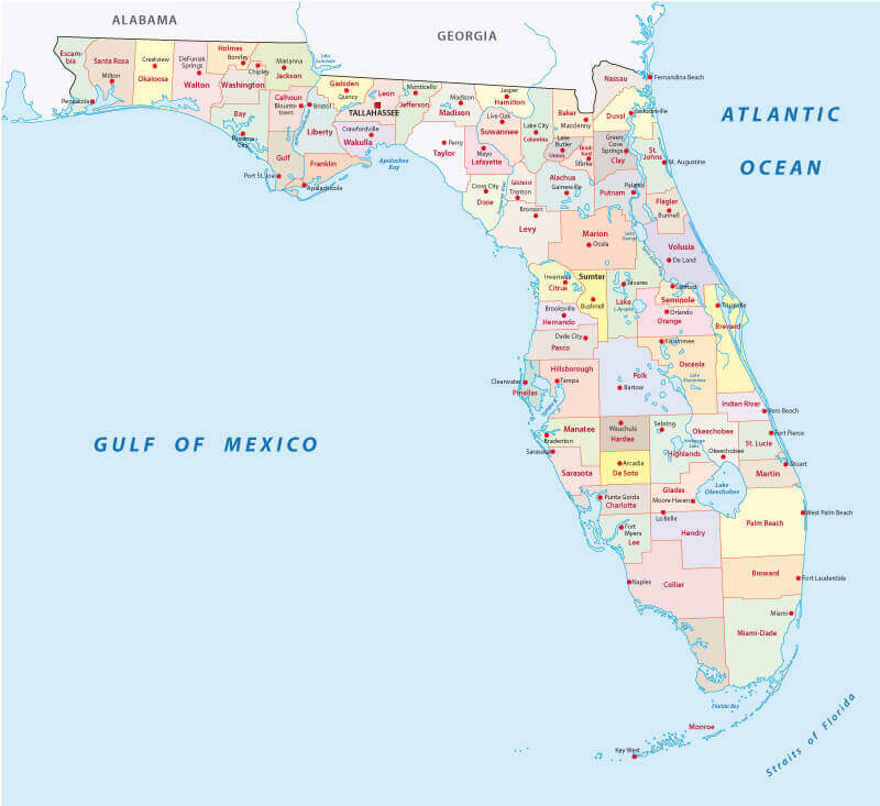 Florida administrative map
