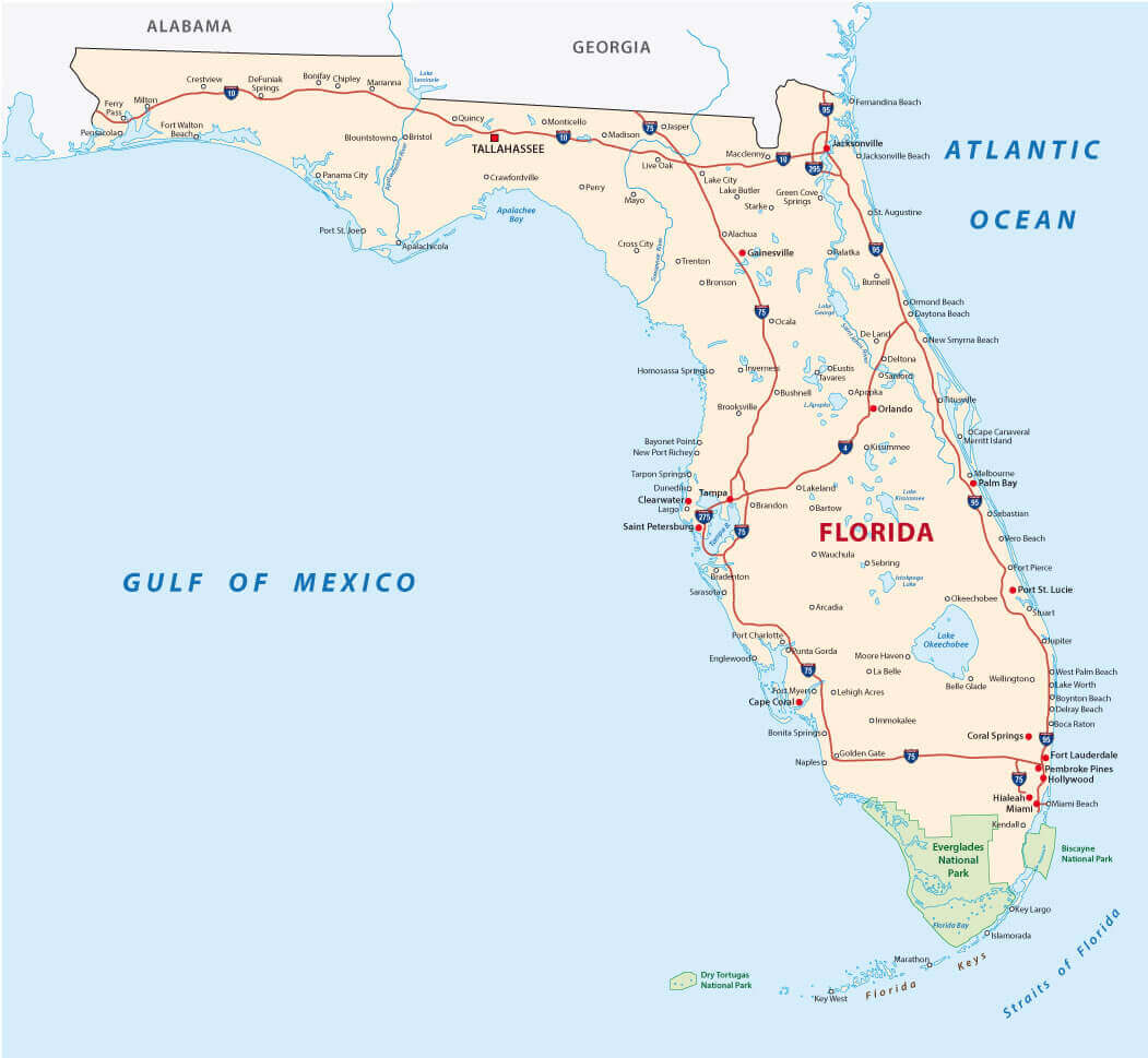 florida map with national parks