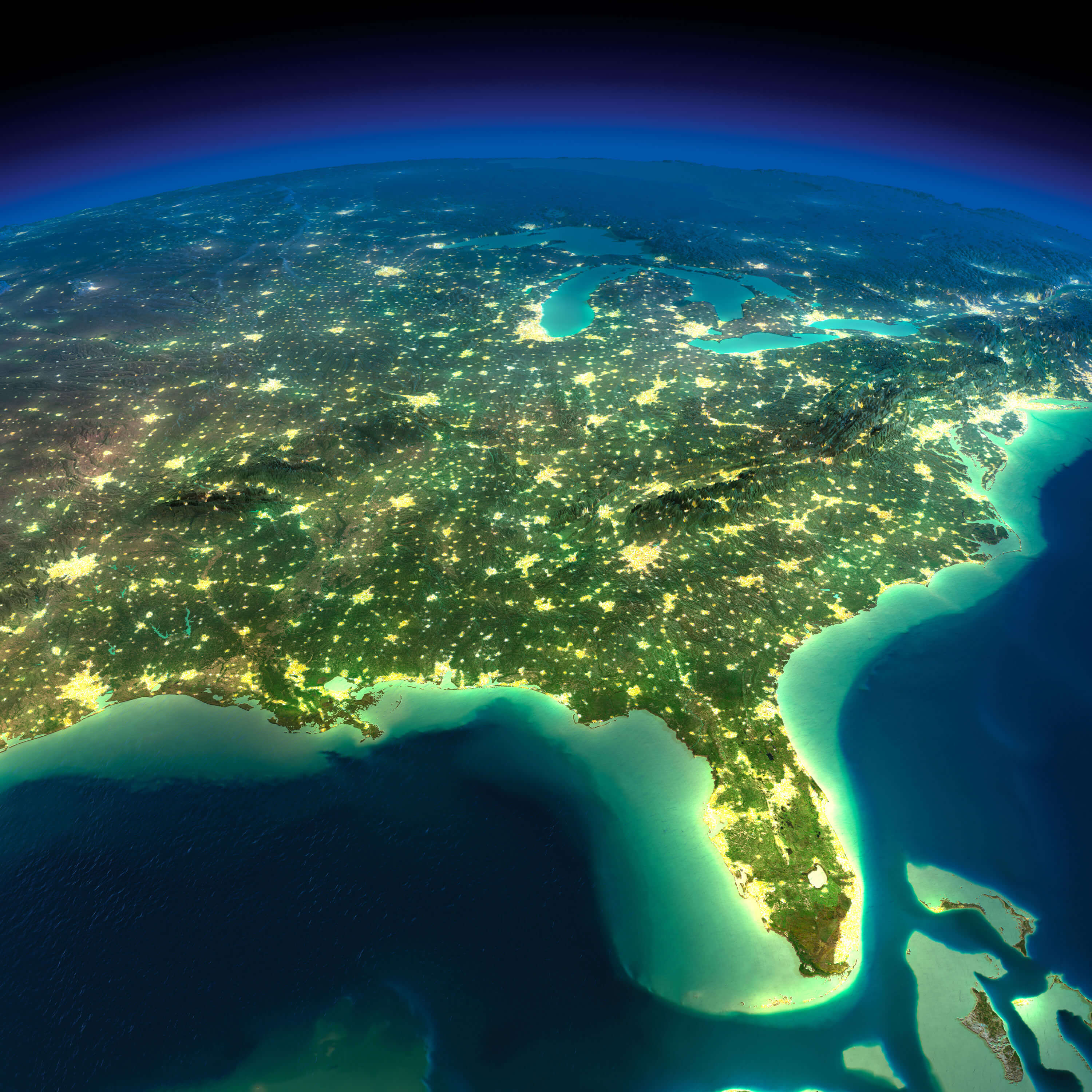Florida Satellite Map, USA