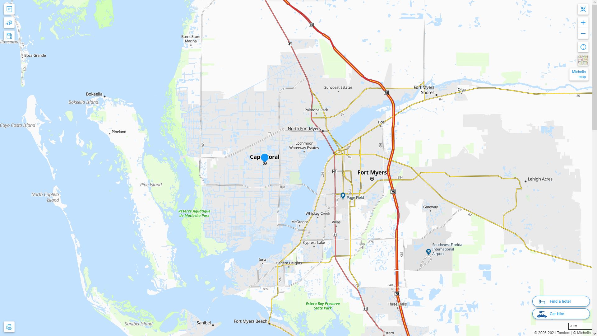 Cape Coral Florida Map - Cape Coral%20Florida%20Highway%20and%20Road%20Map 