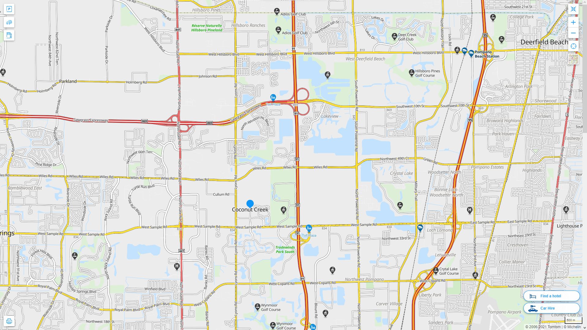 Coconut Creek Florida Map United - Coconut Creek%20Florida%20Highway%20and%20Road%20Map 