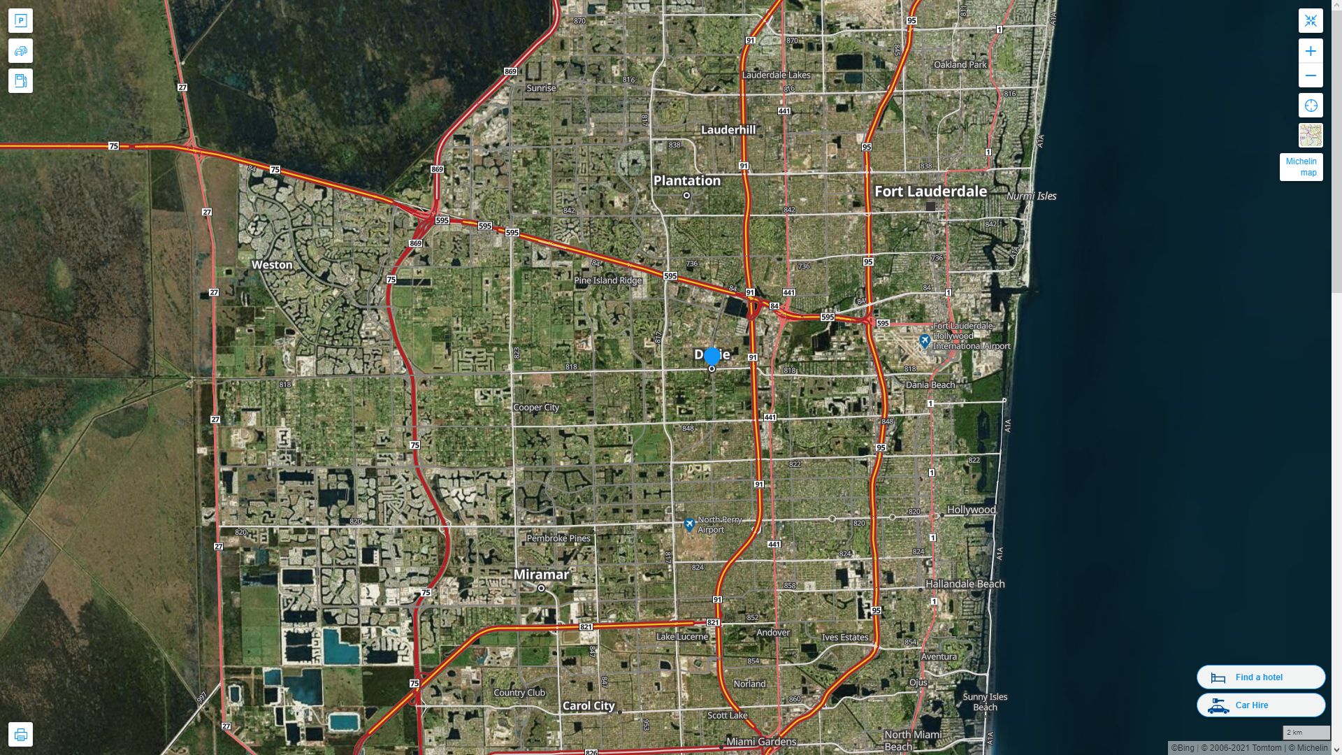 Davie Florida Map - Davie%20Florida%20Highway%20and%20Road%20Map%20with%20Satellite%20View