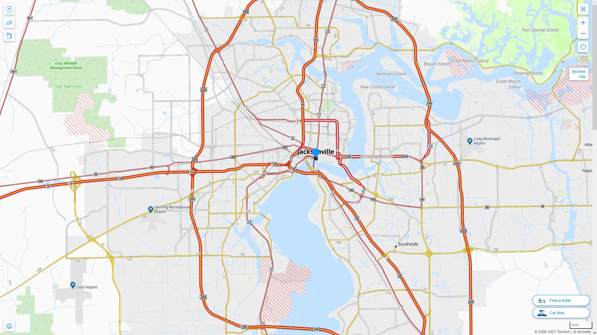 Jacksonville Florida Map - Jacksonville%20Florida%20Highway%20and%20Road%20Map