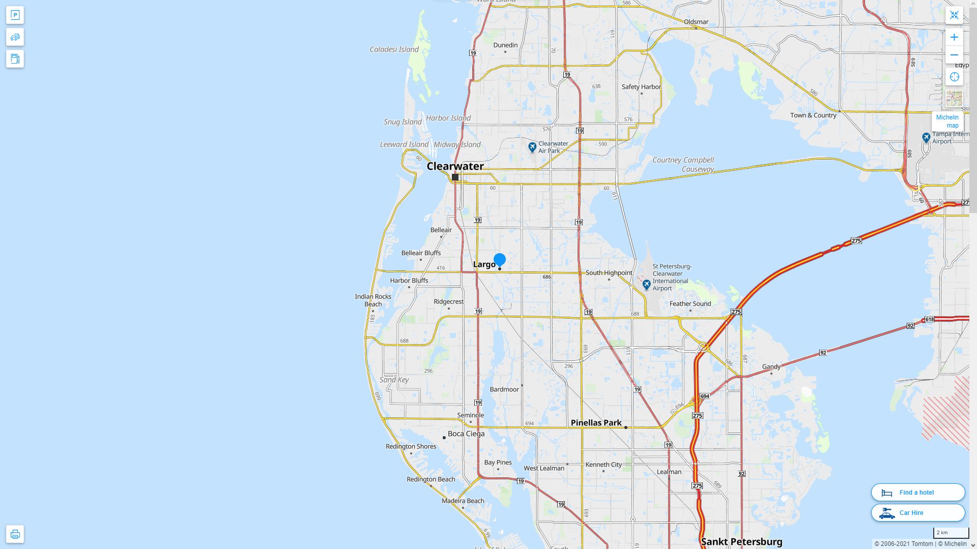Largo Florida Map - Largo%20Florida%20Highway%20and%20Road%20Map 