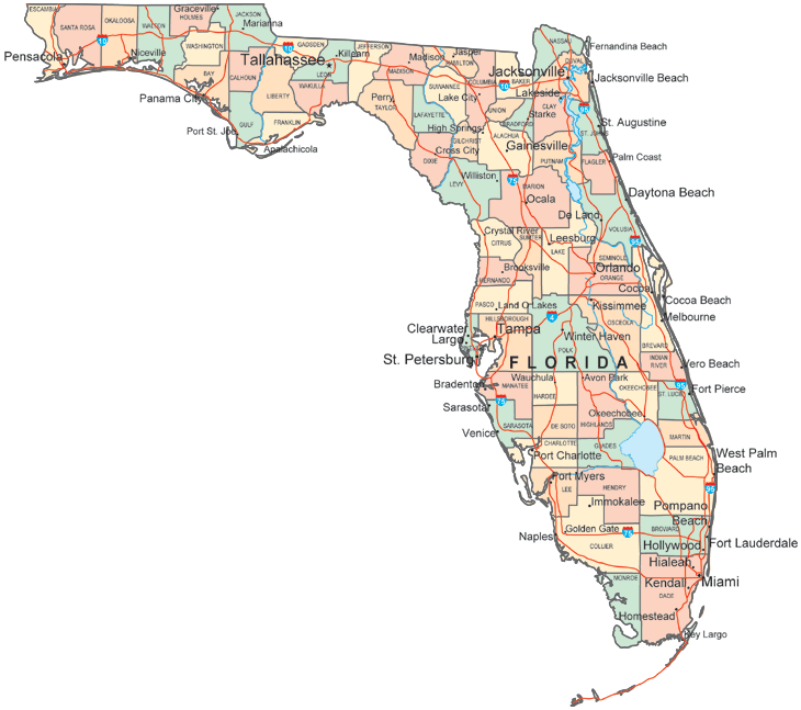 Map of Florida Counties