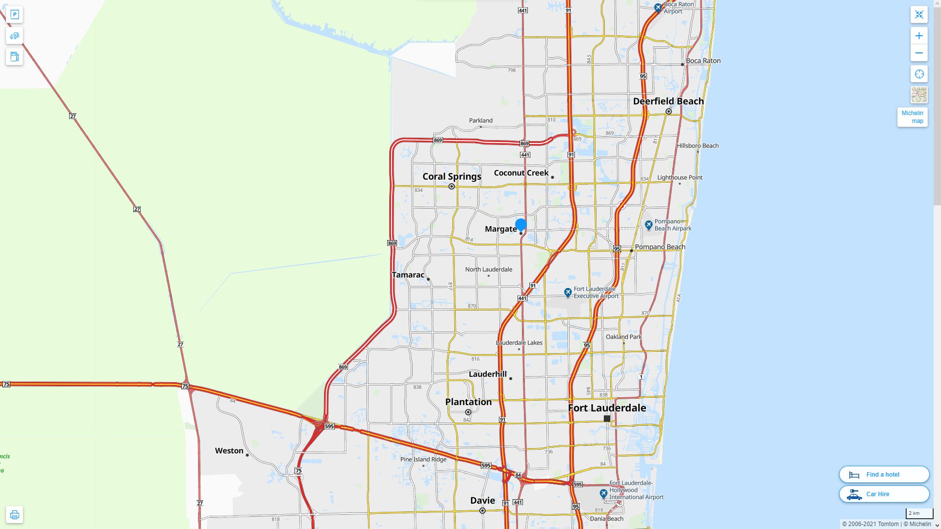Margate Florida Map United States - Margate%20Florida%20Highway%20and%20Road%20Map