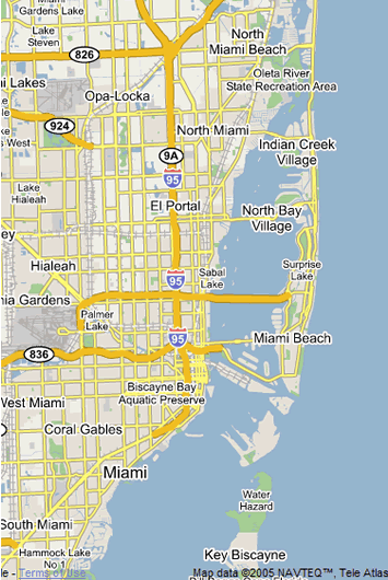 Miami, Florida Map