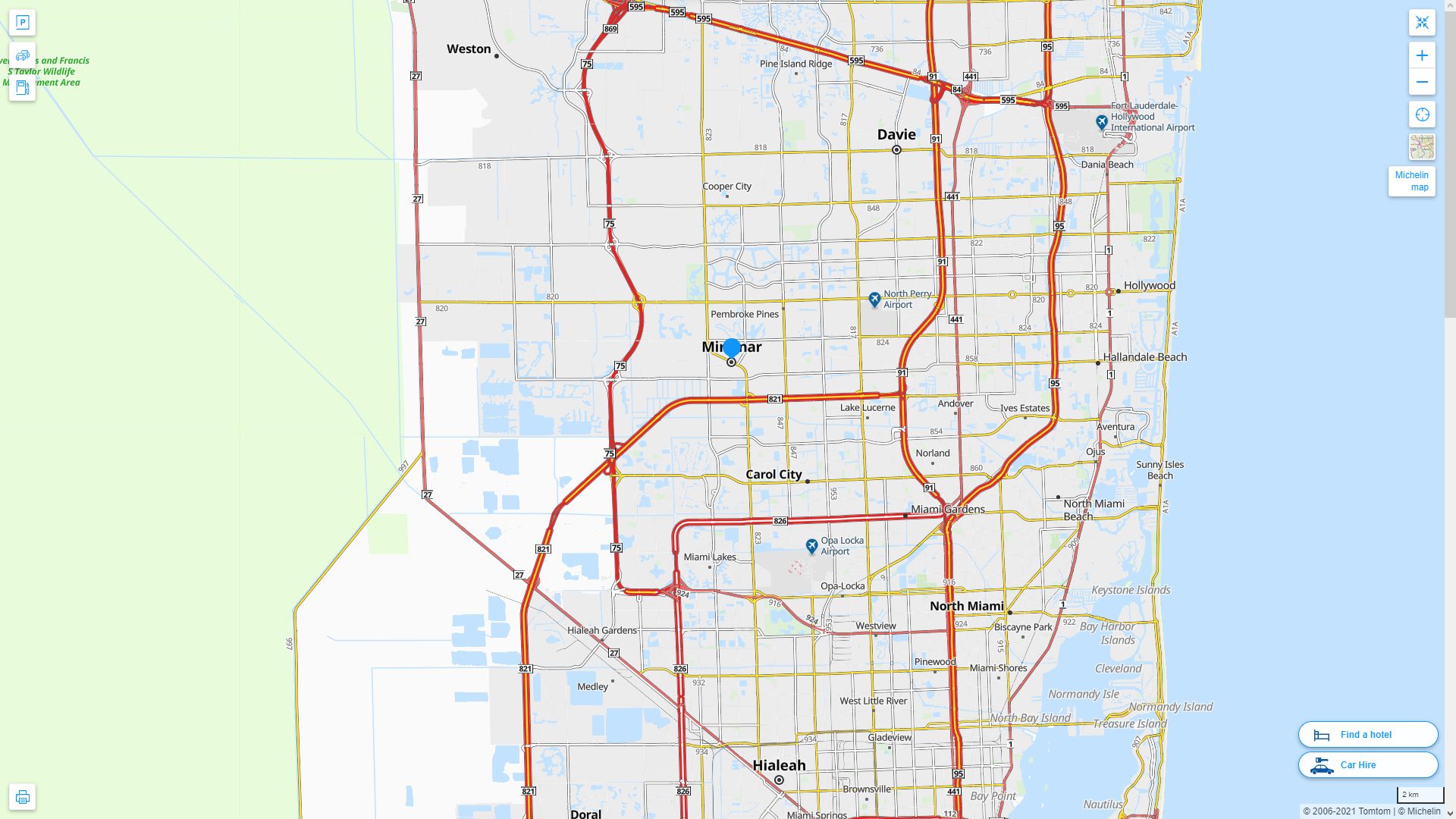 Miramar Florida Map - Miramar%20Florida%20Highway%20and%20Road%20Map
