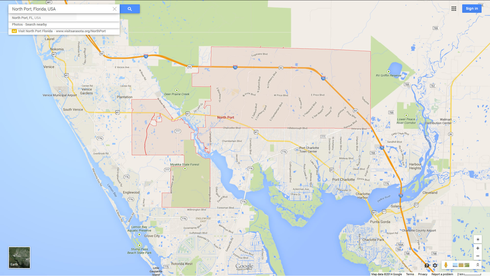 North Port Florida Map