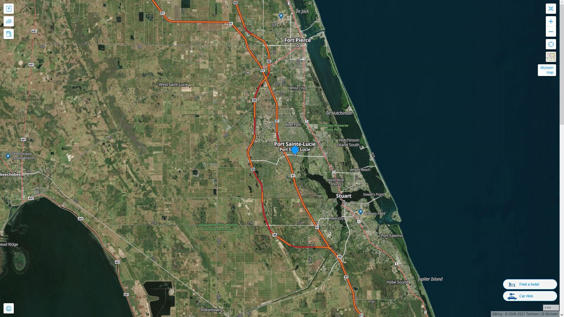 Port St Lucie Florida Map - Port St. Lucie%20Florida%20Highway%20and%20Road%20Map%20with%20Satellite%20View