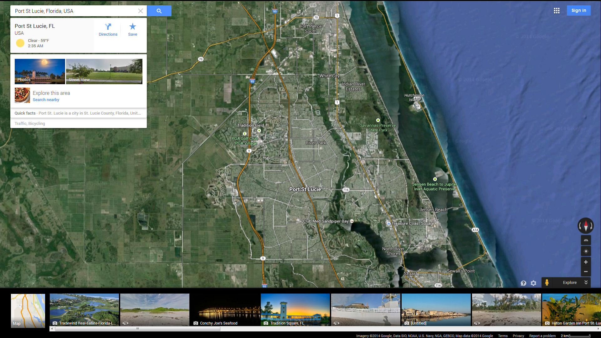 port st lucie map florida us satellite