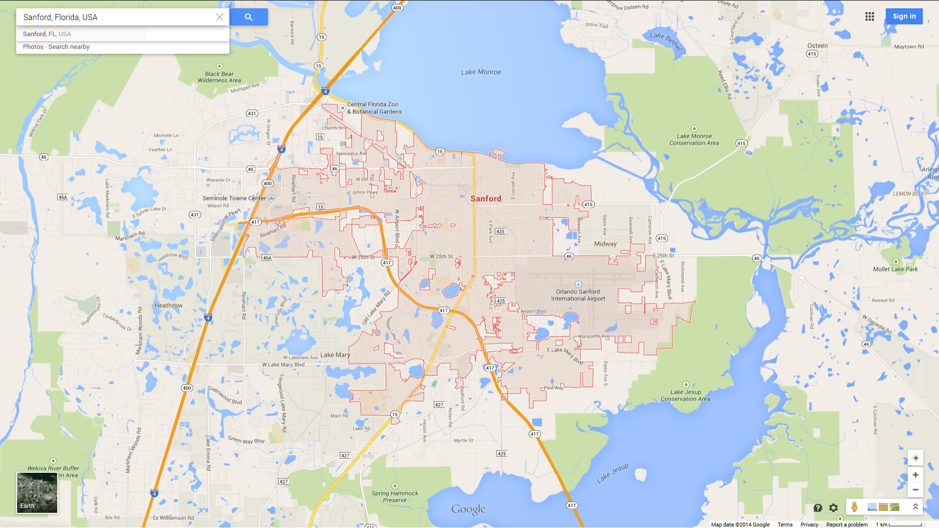  Sanford  Florida  Map 