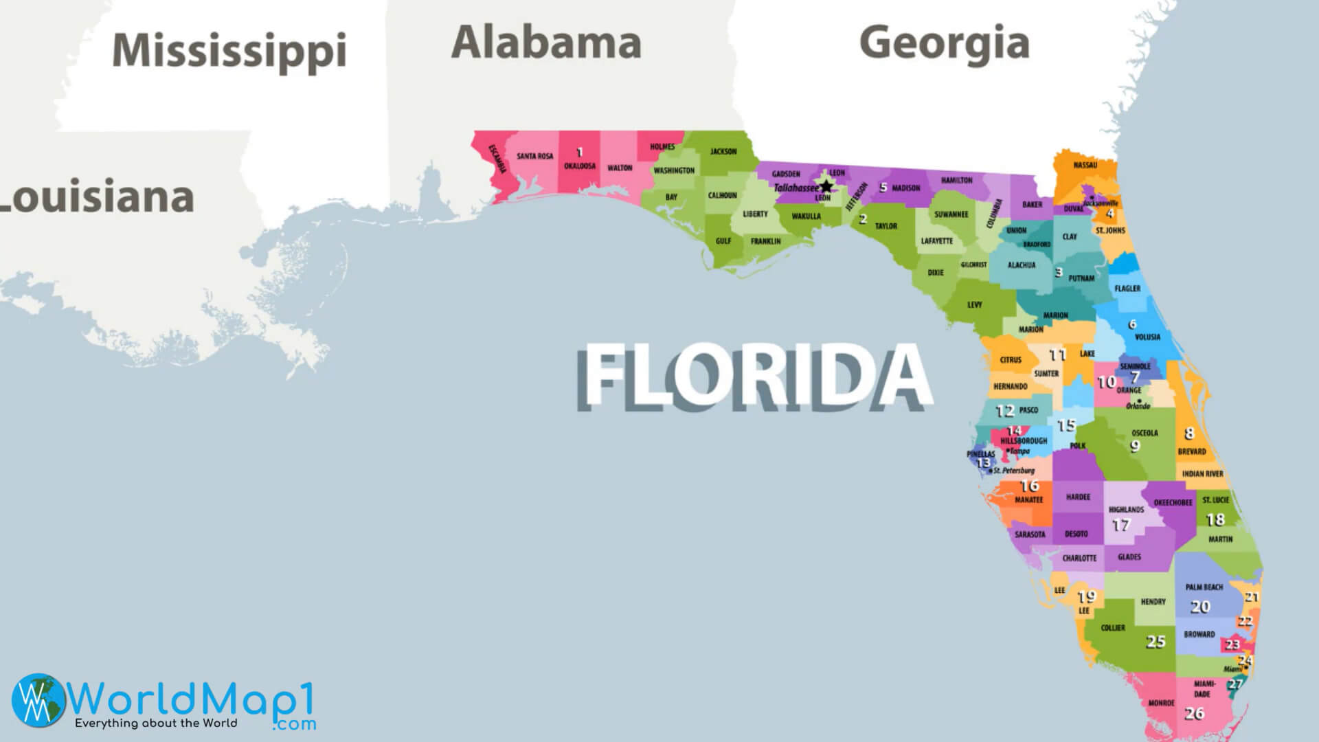 Florida Free Printable Map - Florida%20Map%20with%20Georgia%20and%20Alabama