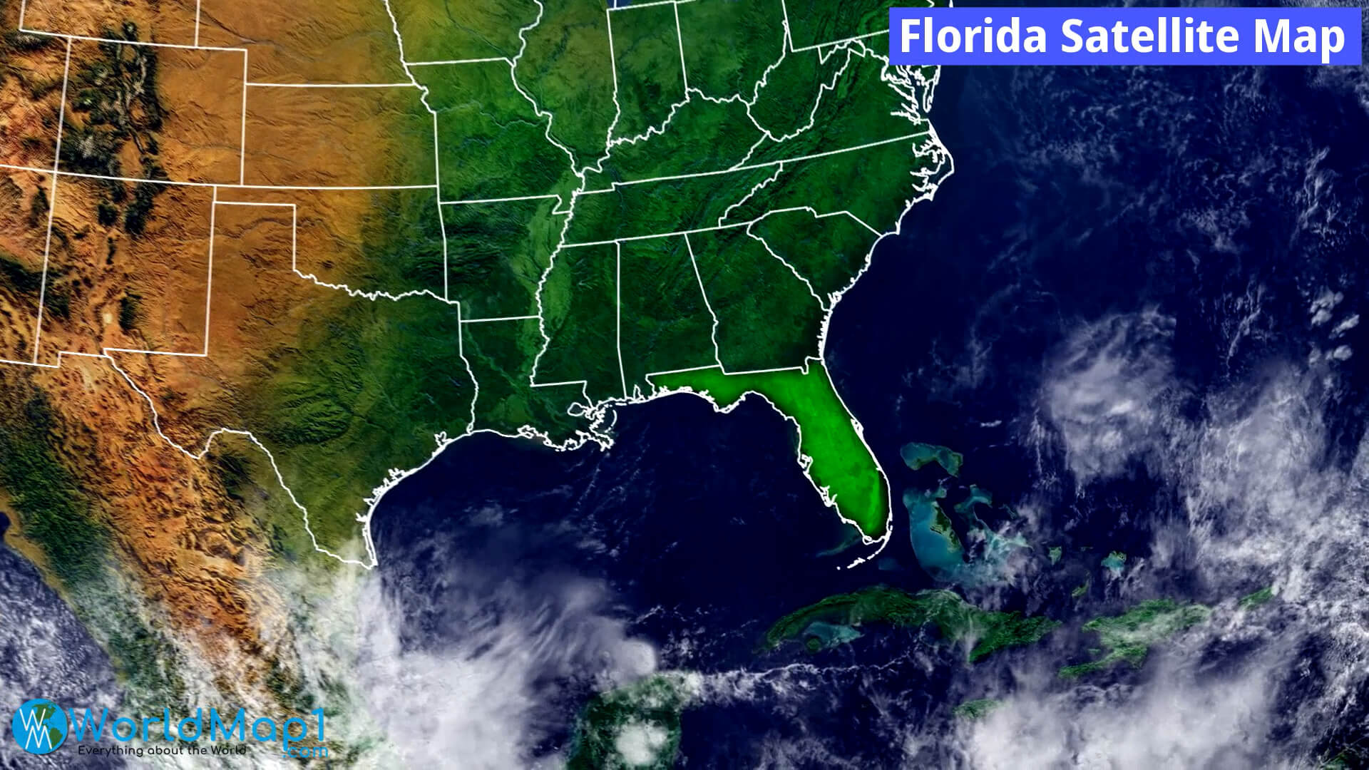 Florida Free Printable Map - Florida%20Satellite%20Map