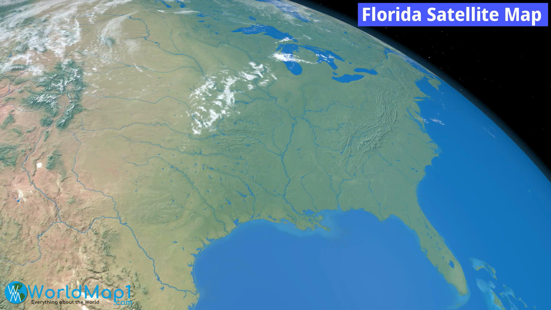 Florida Free Printable Map - Florida%20Satellite%20View%20from%20Space