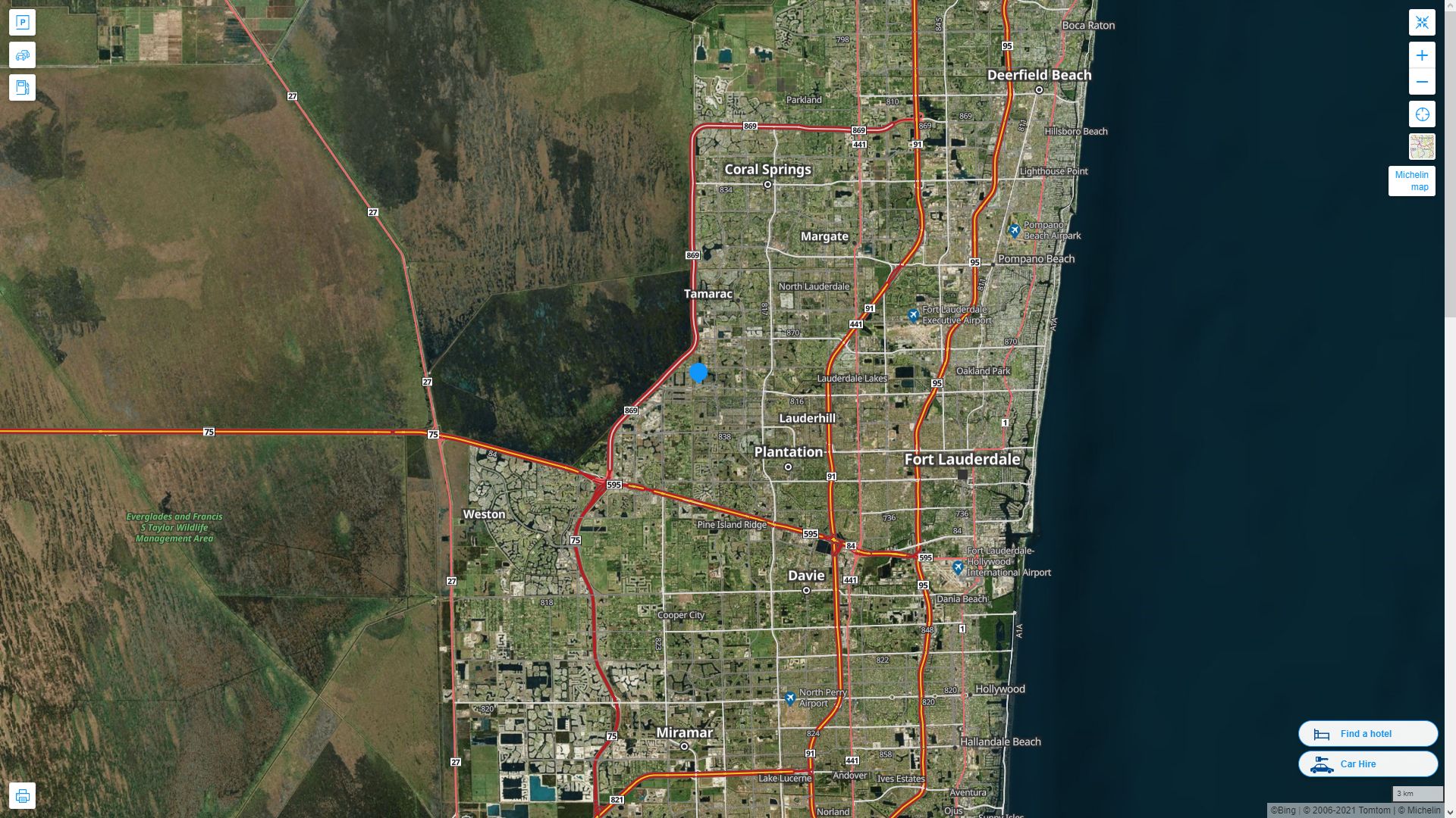 Sunrise Florida Map United States - Sunrise%20Florida%20Highway%20and%20Road%20Map%20with%20Satellite%20View
