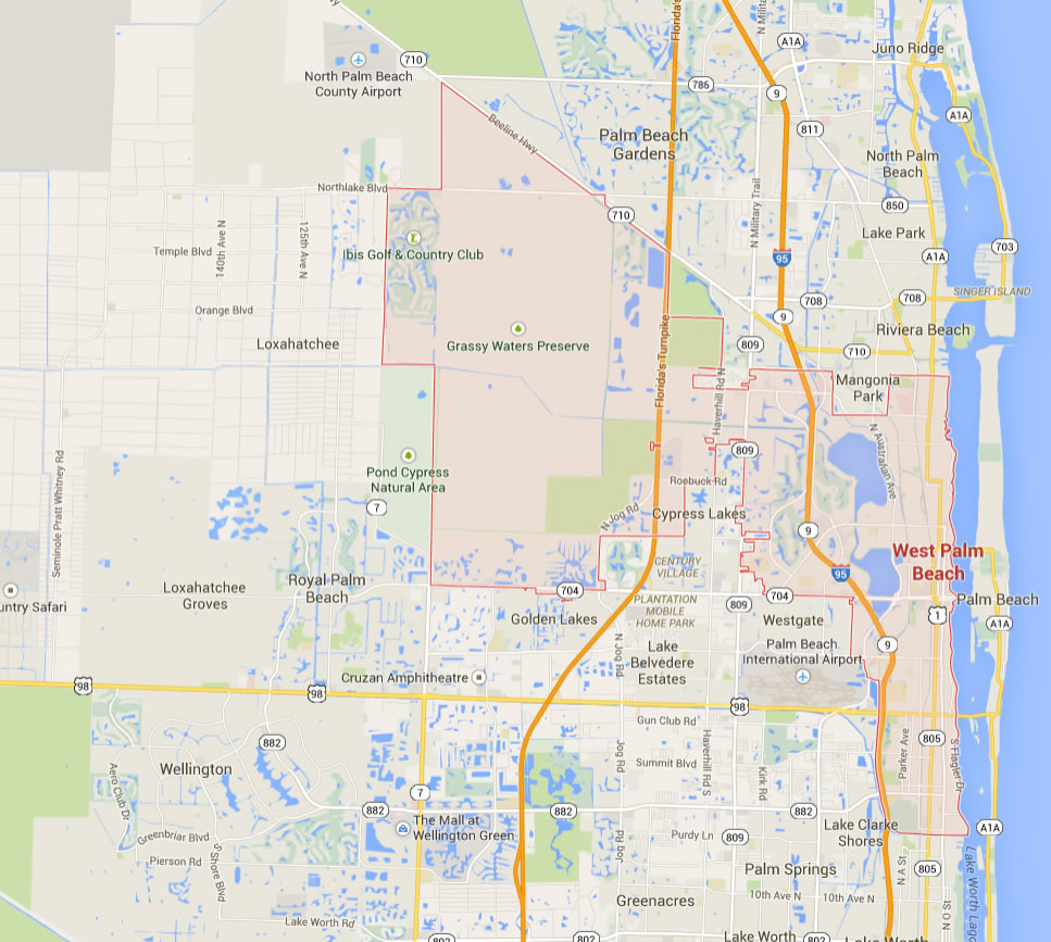 West Palm Florida Map - United States Map