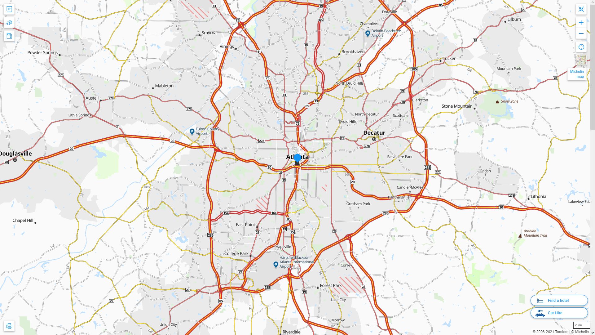 Atlanta Georgia Map United States - Atlanta%20Georgia%20Highway%20and%20Road%20Map