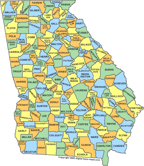 ga map by county Georgia County Map ga map by county