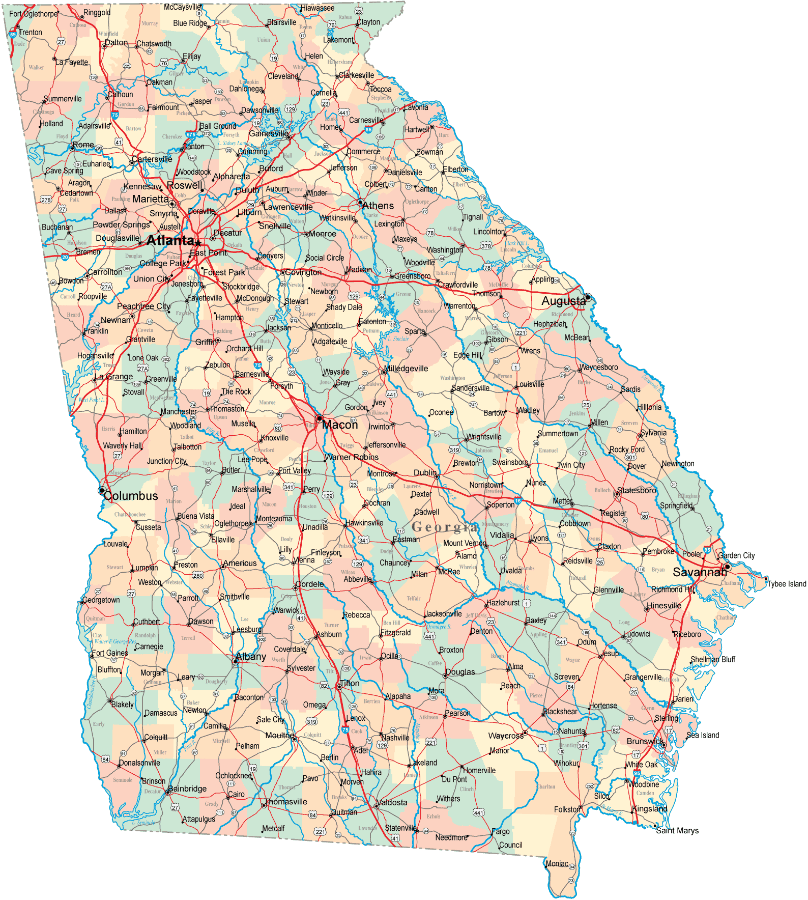 Georgia Road Map