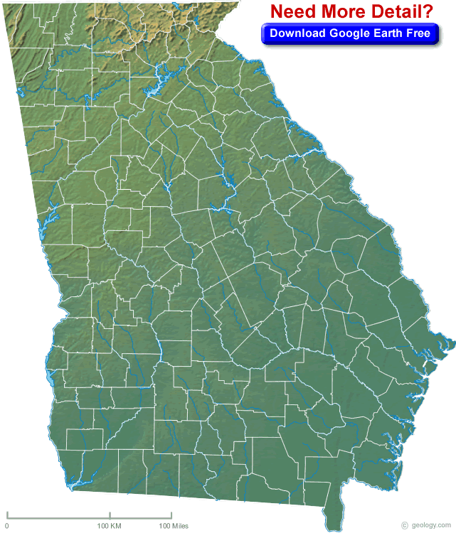 Georgia Physical Map