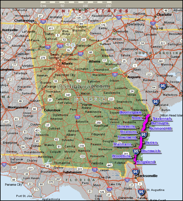 Interstate 95 Georgia Map