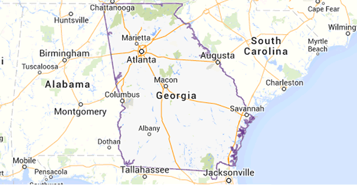 Map of Georgia USA