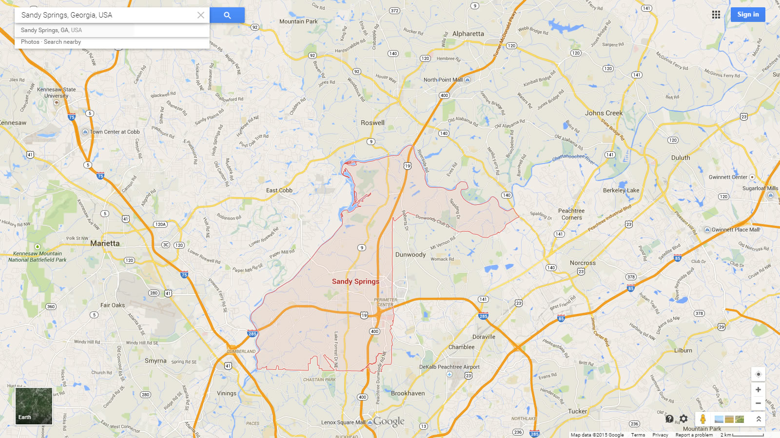 Sandy Springs Georgia Map