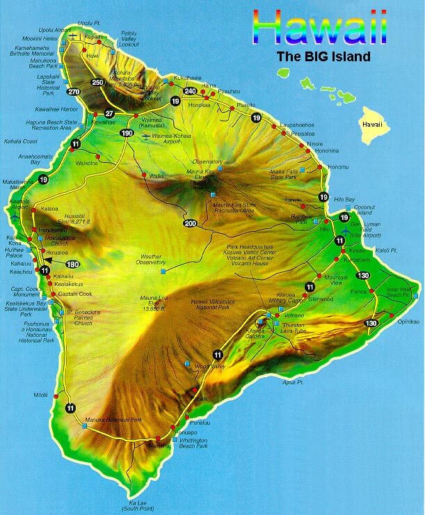 hawaii big island map