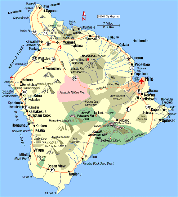 Hawaii Cities Map