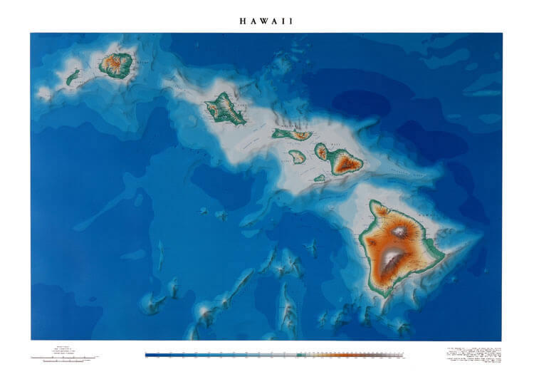 Hawaii Islands Map Pasific Ocean