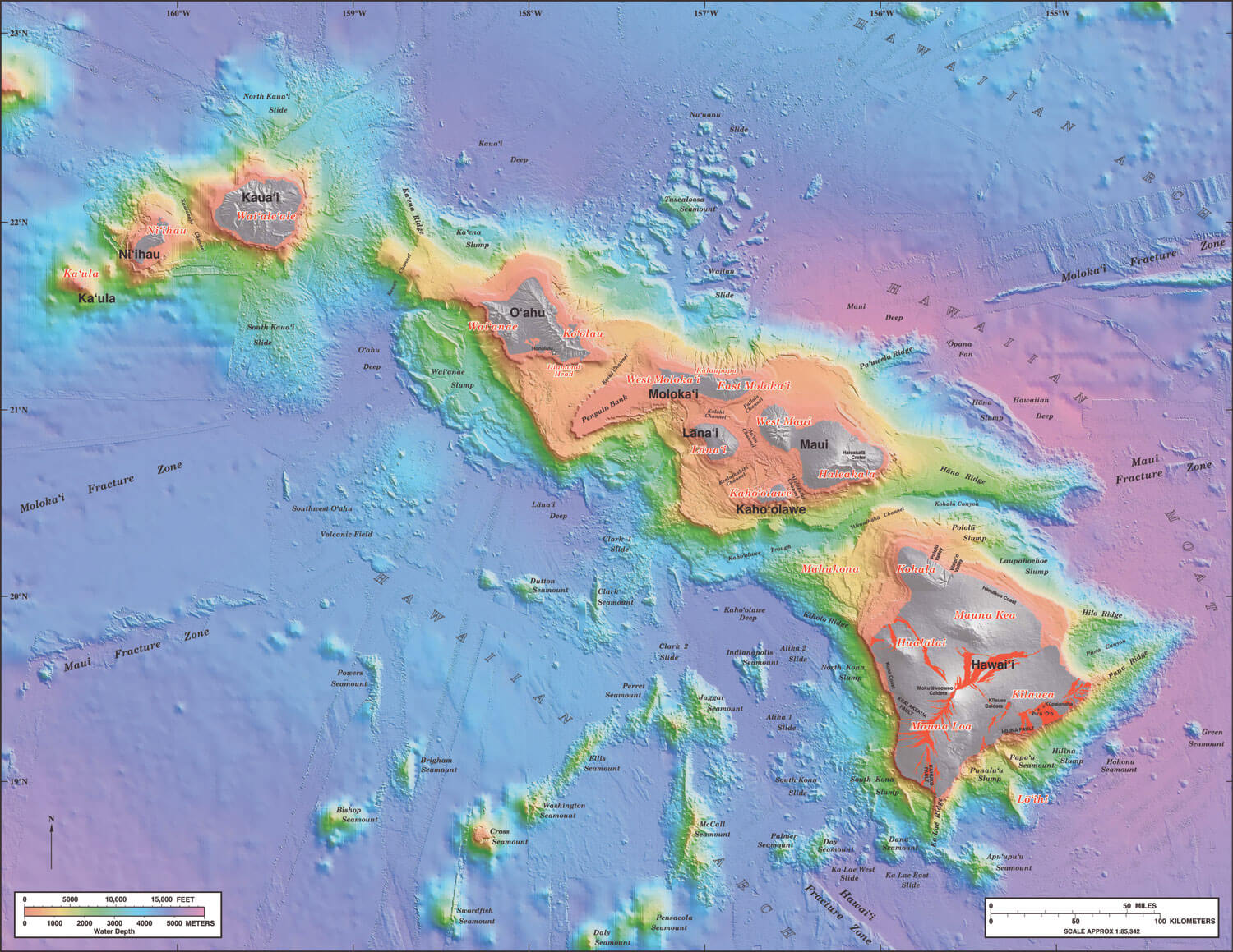 Hawaii Terrain Map