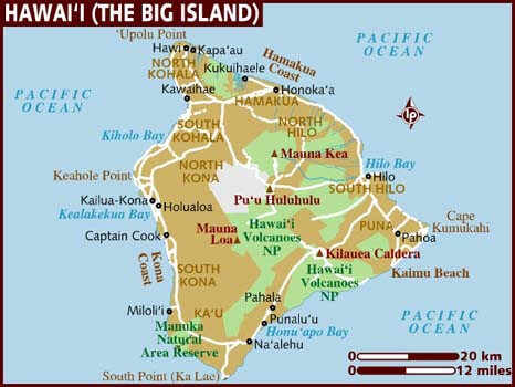 Map of Hawaii Big Island