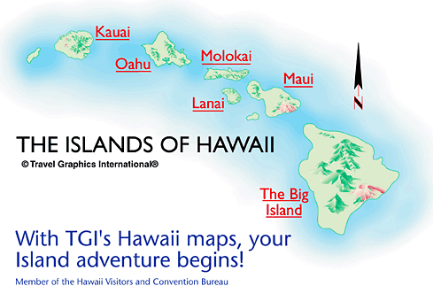 The Islands of Hawaii Map