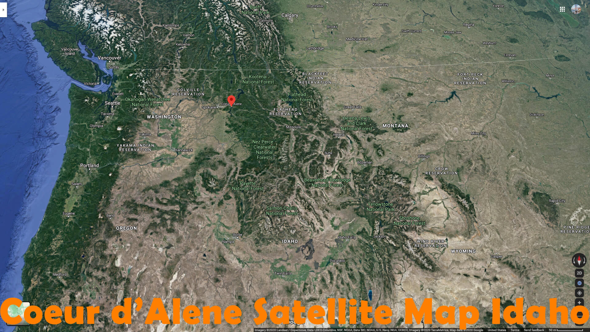 Coeur d'Alene, Idaho Map