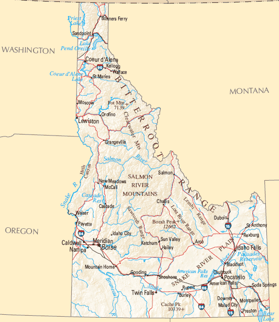 Idaho Reference Map