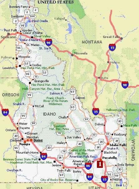 Idaho Road Map