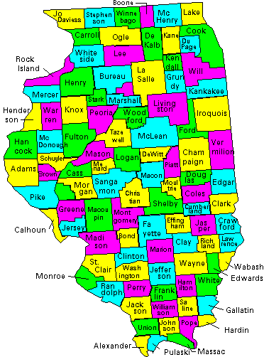 Il County Map With Cities