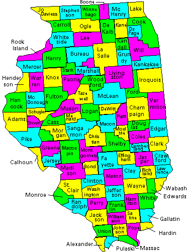 County Map of Illinois