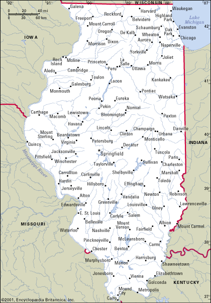 Map of Illinois Cities