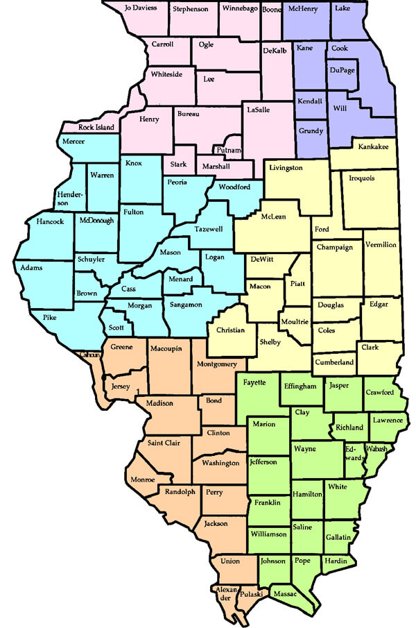 Printable Illinois County Map