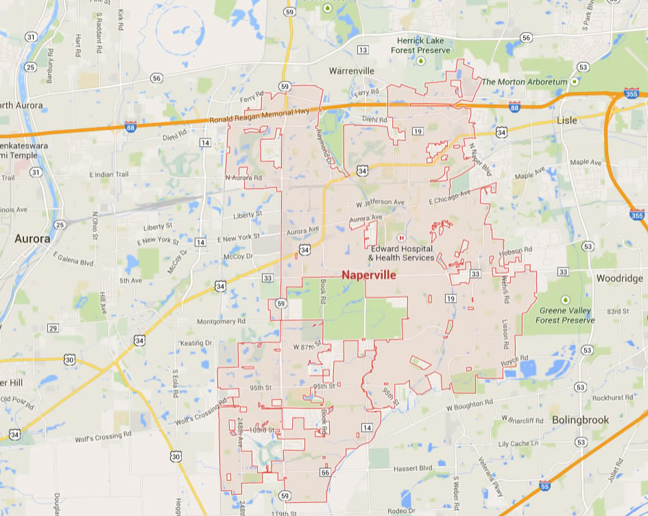 Map Of Naperville Il | Zip Code Map