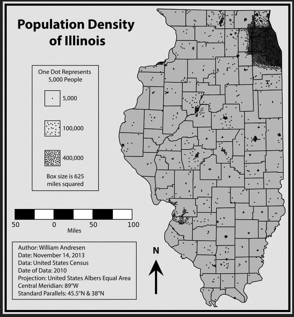Population Density Map of Illinois
