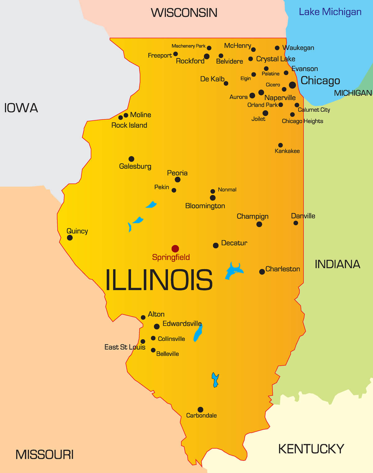 color Map of Illinois