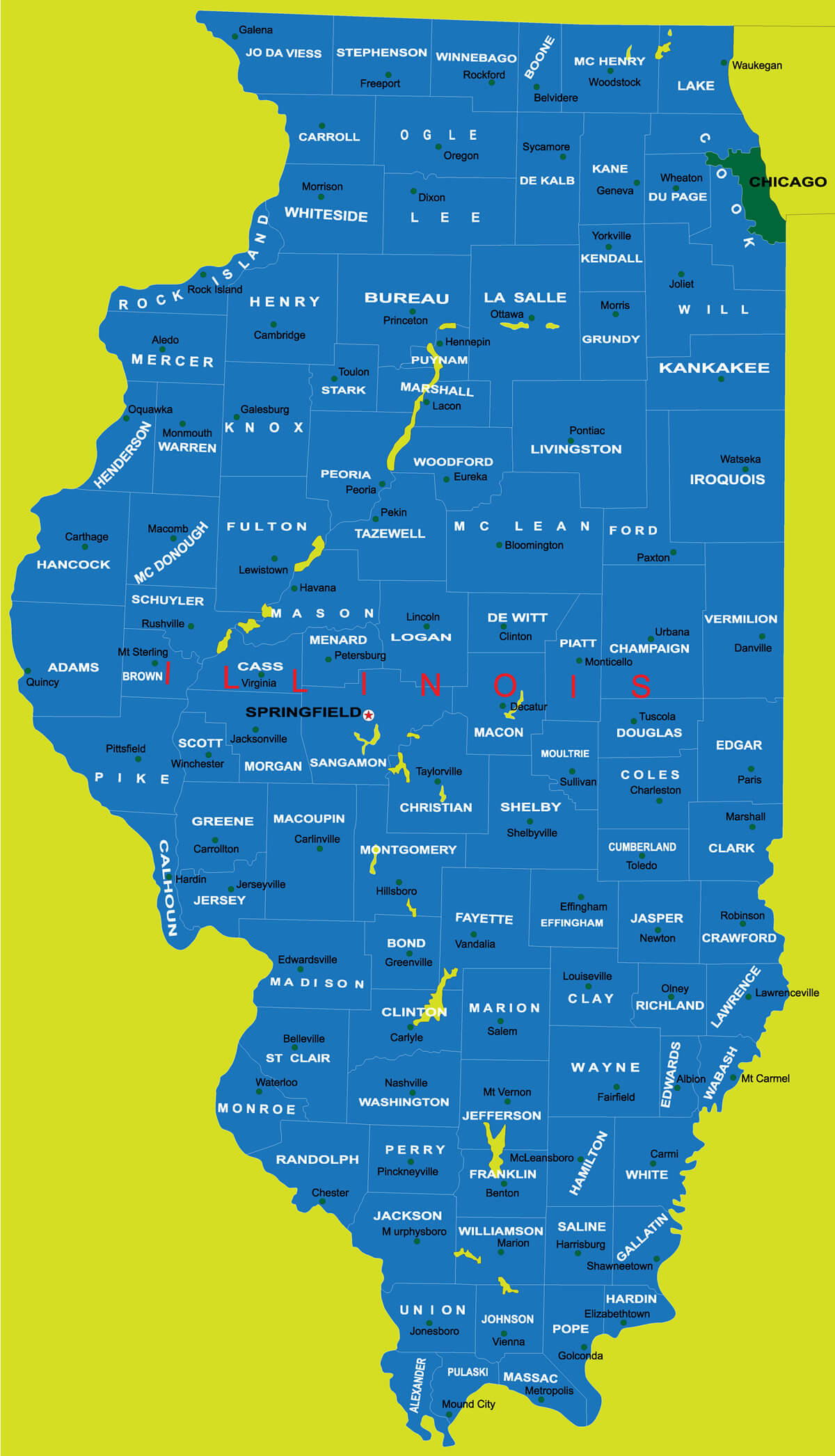 Illinois political Map