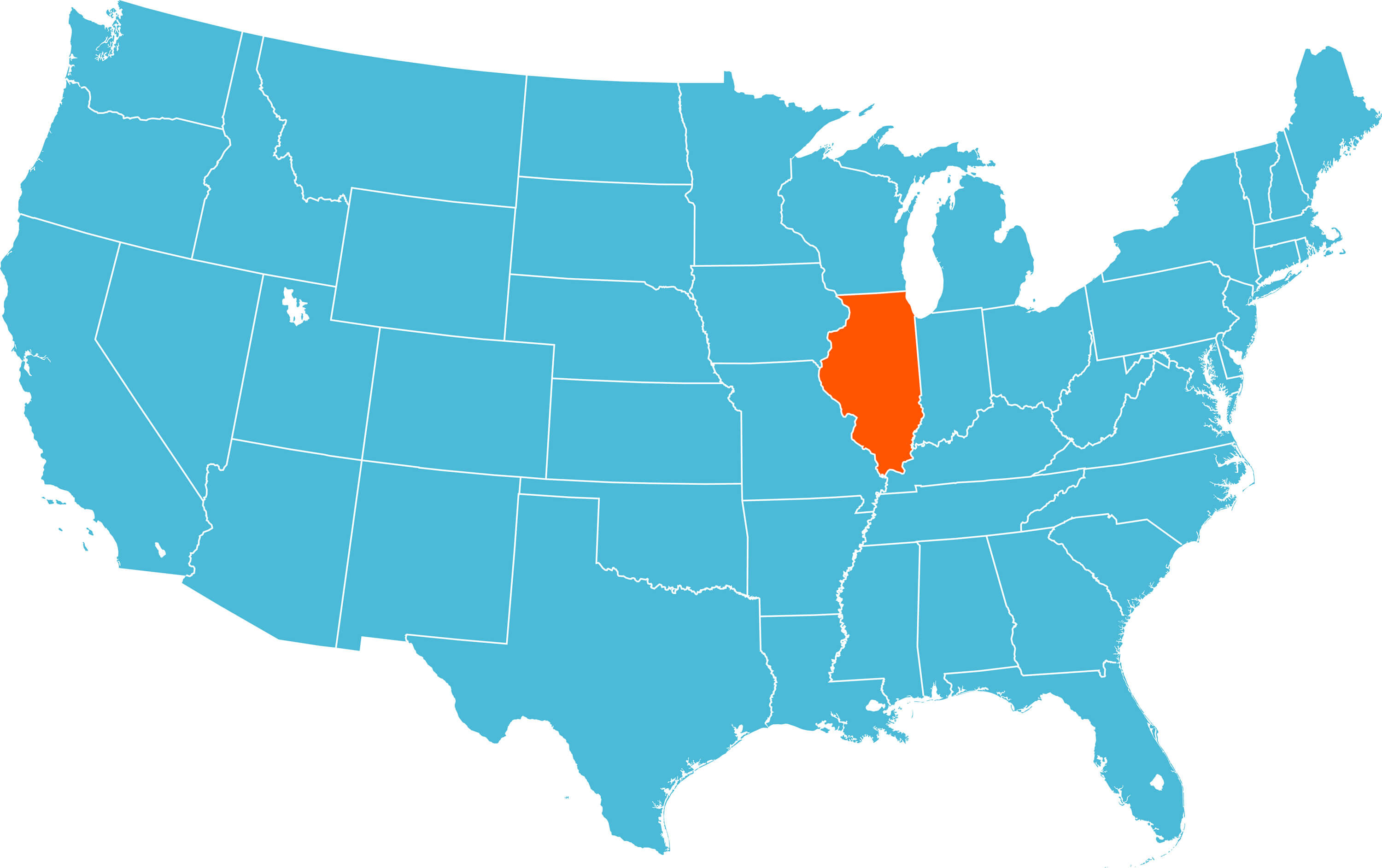 Map of Illinois us