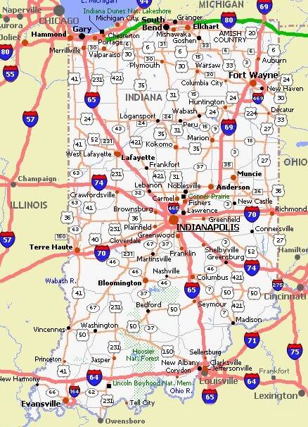 travel map indiana