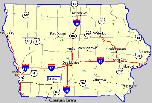 Iowa Highways Map