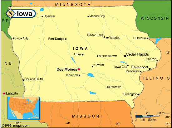 State Map of Iowa