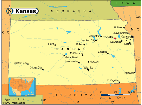 Kansas Cities Map USA
